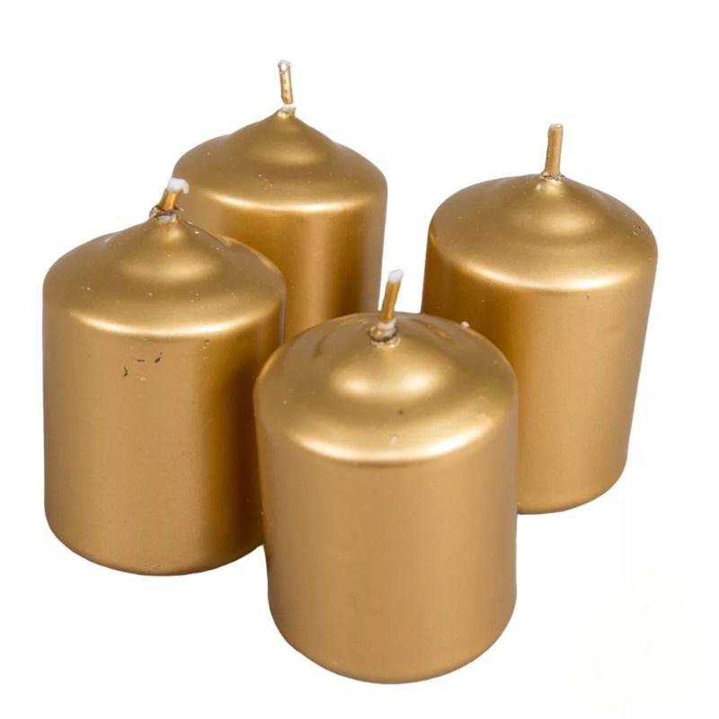 Adventi metál gyertya szett 40x60mm - Arany