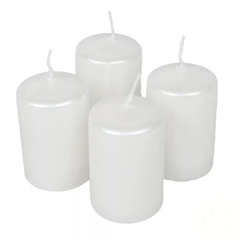 Adventi metál gyertya szett 40x60mm - Fehér