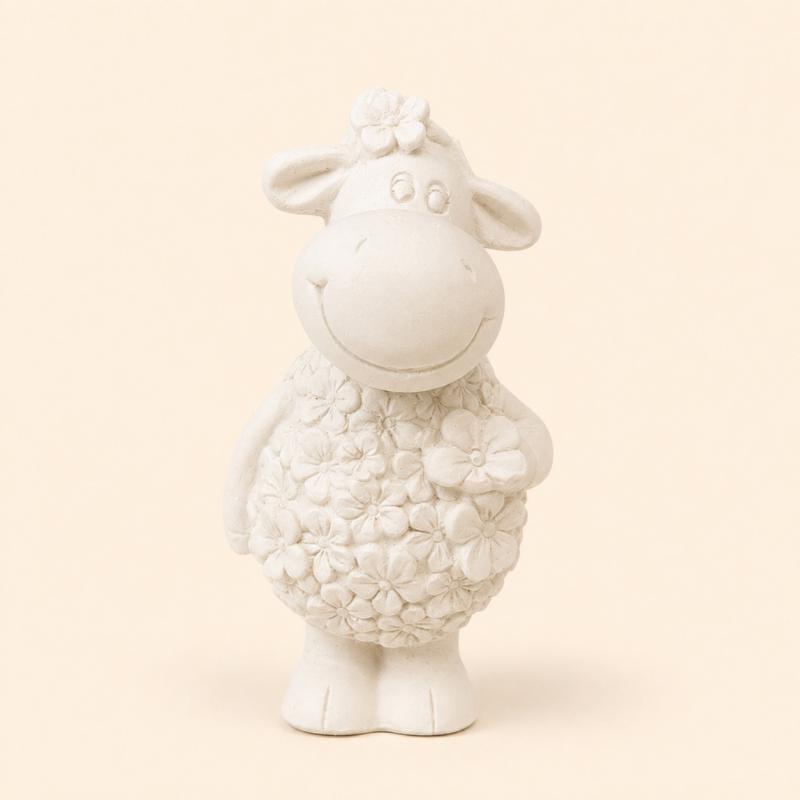 Bari lány kerámiapor figura – natúr