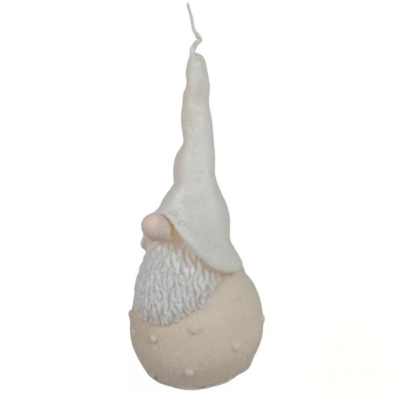 Bársony glitter Nagy Hóapó Gyertya 70x160 mm - Krém