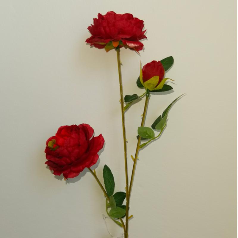 Boglárka ág 3 virágos - Piros