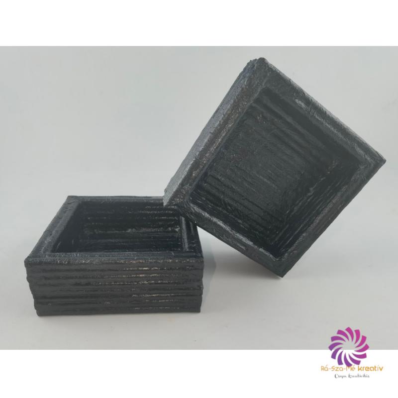 Box alap 10x10x4 cm - Metál Grafit