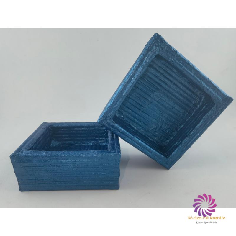 Box alap 10x10x4 cm - Metál Kék