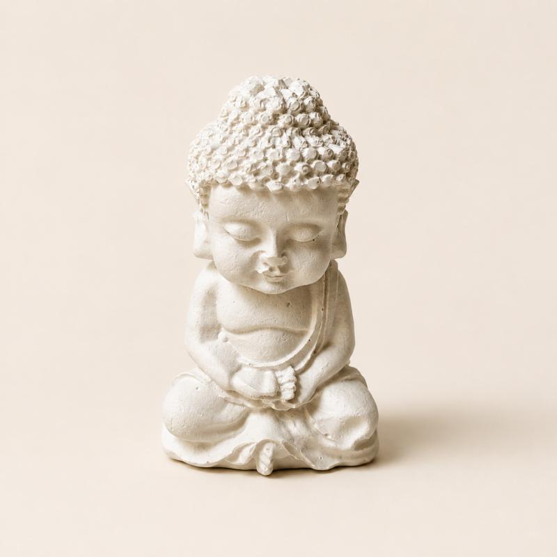 Buddha szobor kerámiaporból – natúr