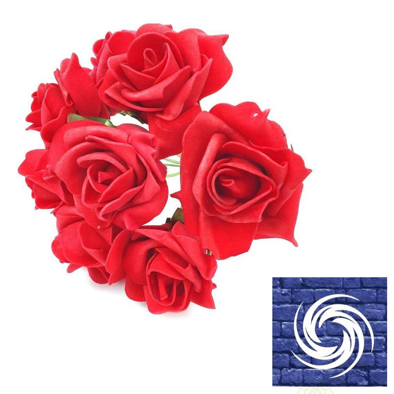 Drótos polyfoam rózsa - Piros