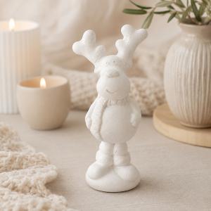 Álló sálas szarvas kerámiapor figura – natúr vagy festett