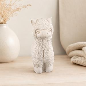 Alpaka (láma) kerámiapor figura – natúr