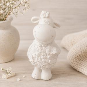 Bari lány kerámiapor figura – natúr
