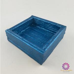 Box alap 12x12x4 cm - Metál Kék