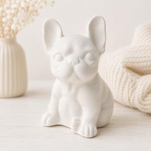 Bulldog kutya kerámiapor figura – natúr vagy festett