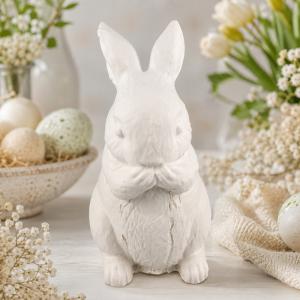 Evő nyuszi kerámiapor figura – natúr vagy festett