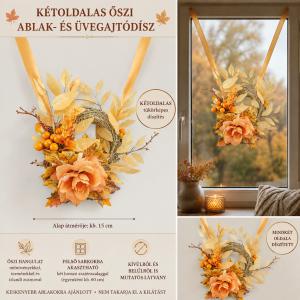 Kétoldalas őszi ablak és üvegajtódísz