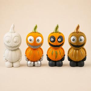 Kettes tök kerámiapor figura – natúr vagy festett