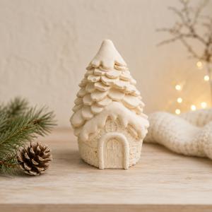 Köves manóház kerámiapor figura – natúr