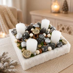 Letisztult fehér adventi box ReLioFi alappal