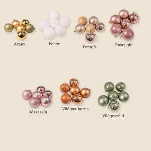 Műanyag gömb 8 cm – világos és fémes árnyalatok – 6 db
