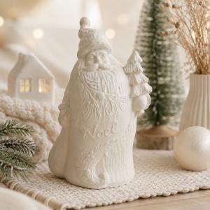Noël feliratú Mikulás kerámiapor figura – natúr vagy festett