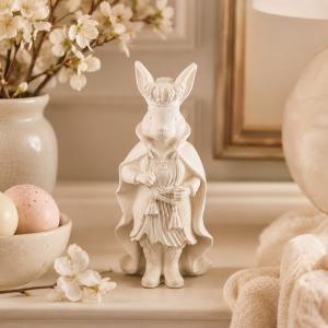 Nyuszik királya kerámiapor figura – natúr