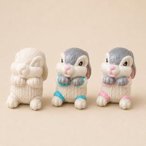 Pulcsis nyuszi kerámiapor figura – natúr vagy festett