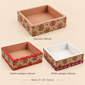 ReLioFi hópehely mintás juta box – több változatban, 21 × 20 × 6,5 cm
