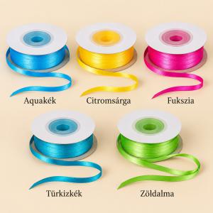 Szatén szalag 3 mm × 50 m – Élénk és friss árnyalatok