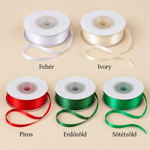 Szatén szalag 3 mm × 50 m – Klasszikus és ünnepi árnyalatok