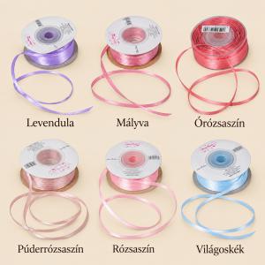 Szatén szalag 3 mm × 50 m – Pasztell és romantikus árnyalatok