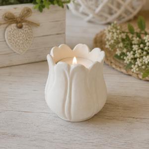Tulipán kerámiapor mécsestartó – natúr vagy festett