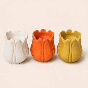 Tulipán kerámiapor mécsestartó – natúr vagy festett