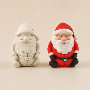 Ülő Mikulás kerámiapor figura – natúr vagy festett
