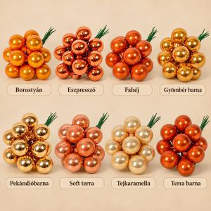 Üveggömb pick 2 cm, fényes – barna és terra árnyalatok