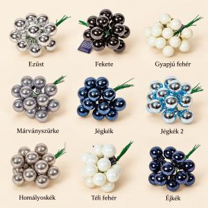 Üveggömb pick 2 cm, fényes – fehér és kék árnyalatok
