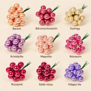 Üveggömb pick 2 cm, fényes – rózsaszín és lila árnyalatok