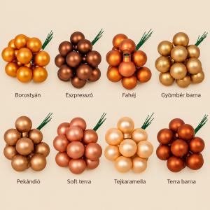 Üveggömb pick 2 cm matt – barna és terra árnyalatok