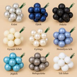 Üveggömb pick 2 cm matt – fehér és kék árnyalatok