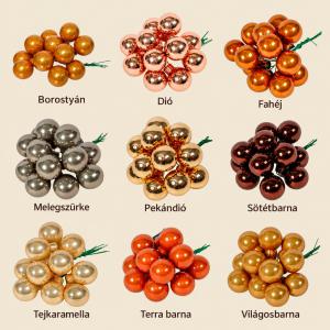Üveggömb pick 2,5 cm fényes – barna és terra árnyalatok