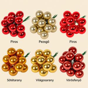 Üveggömb pick 2,5 cm fényes – piros és arany árnyalatok