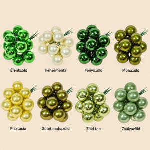 Üveggömb pick 2,5 cm fényes – zöld árnyalatok