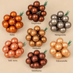 Üveggömb pick 2,5 cm matt – barna és terra árnyalatok