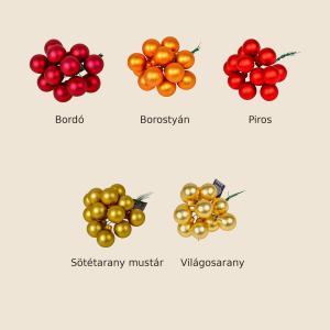 Üveggömb pick 2,5 cm matt – piros és arany árnyalatok