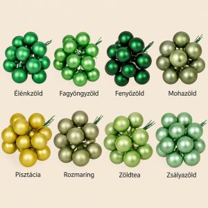 Üveggömb pick 2,5 cm matt – zöld árnyalatok