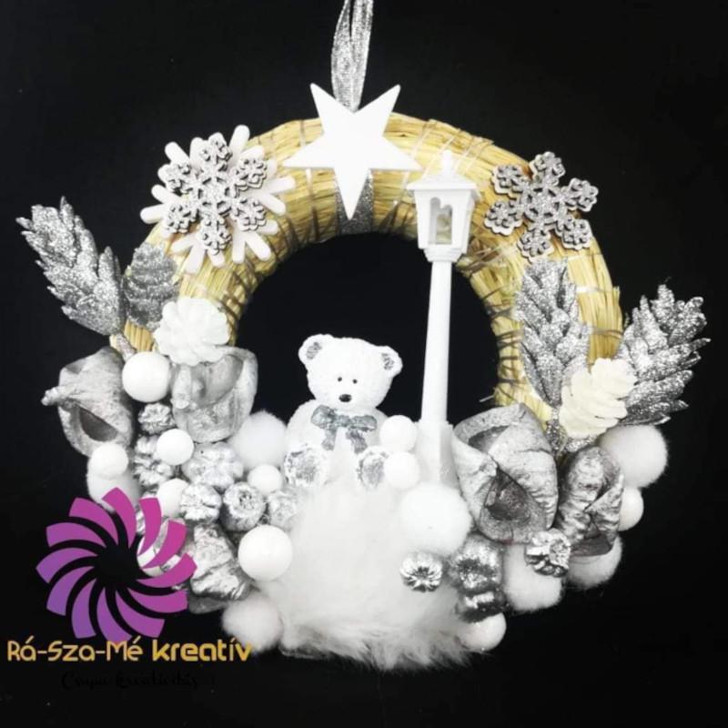 Fehér-Ezüst Ajtódísz