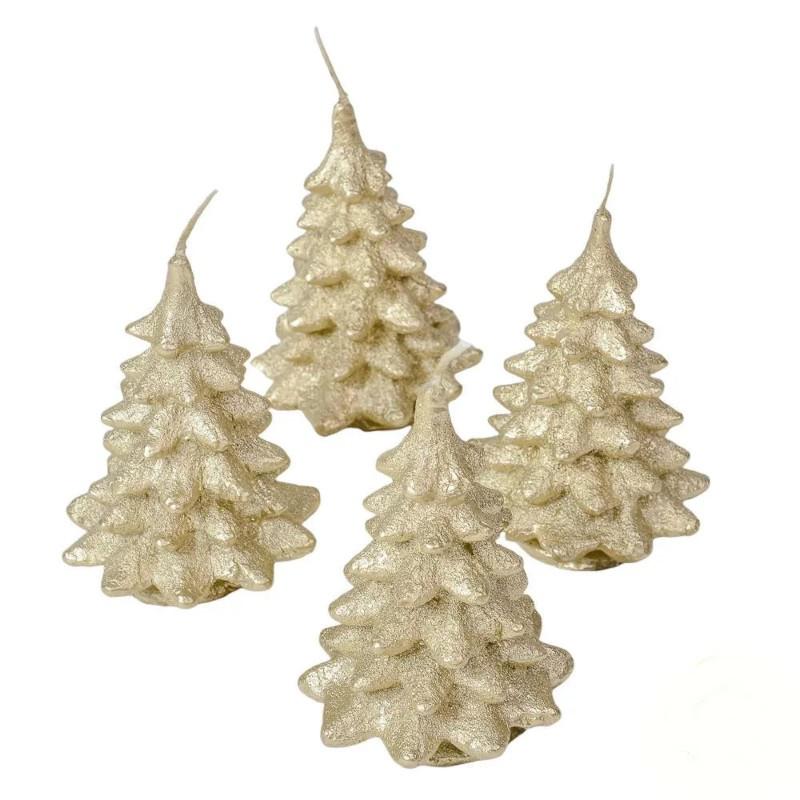 Fenyő Gyertya 65x100 mm - Metál Világos Arany szett