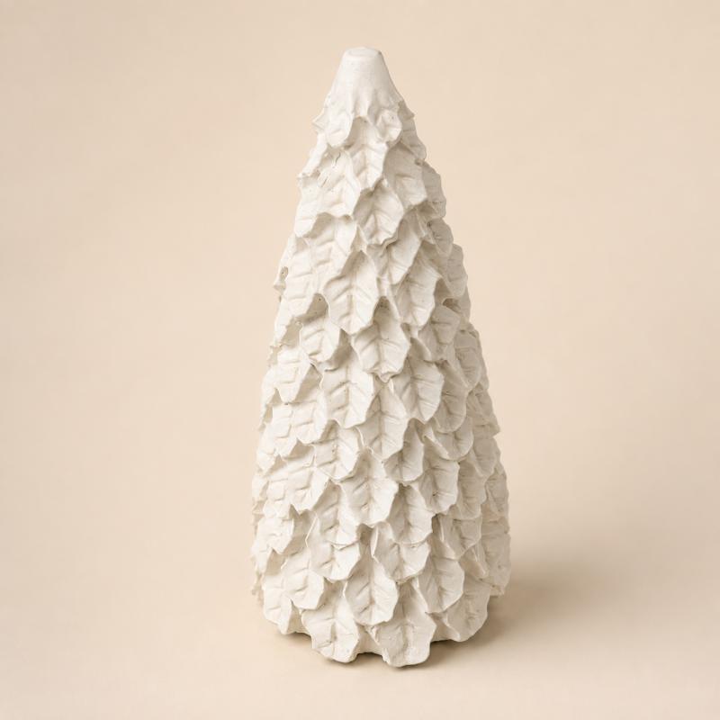 Fenyőfa kerámiapor figura – natúr