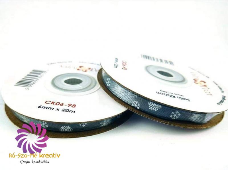 Hópehely mintás karácsonyi szalag - Ezüst