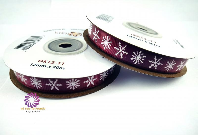 Hópelyhes Ripsz szalag - Burgundy
