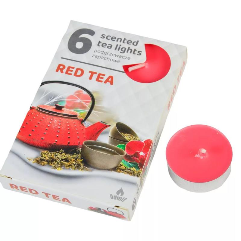 Illatgyertya 6 db-os - Vörös Tea