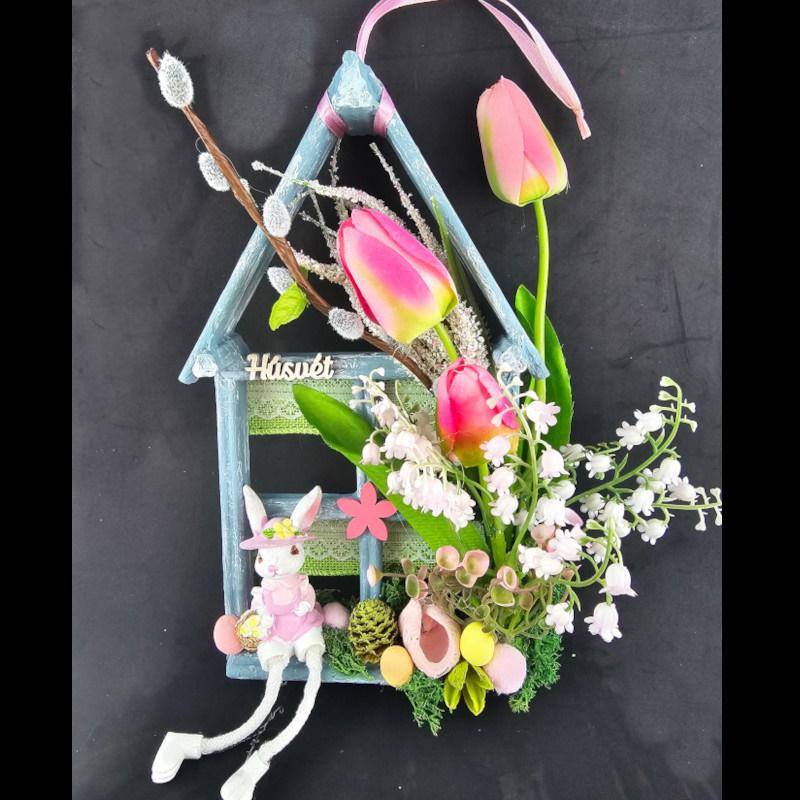Kézműves - Lógólábú Nyuszis Húsvéti ajtódísz