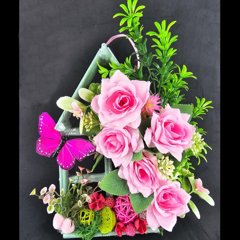 Kézműves - Rózsás ajtódísz