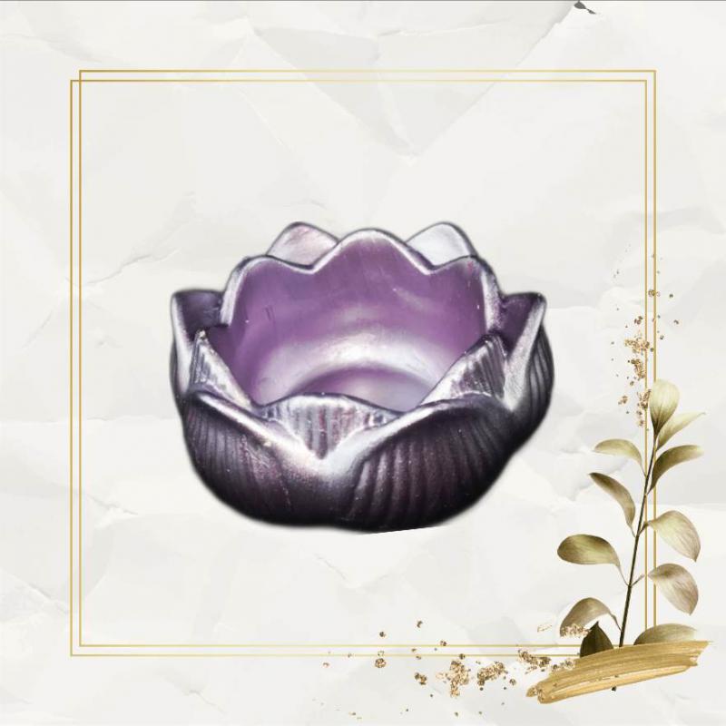 Kicsi Lótuszvirág tálka - Lilaezüst